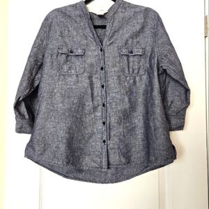 Norhten Reflections Button Down Womens Shirt Linen Size  L